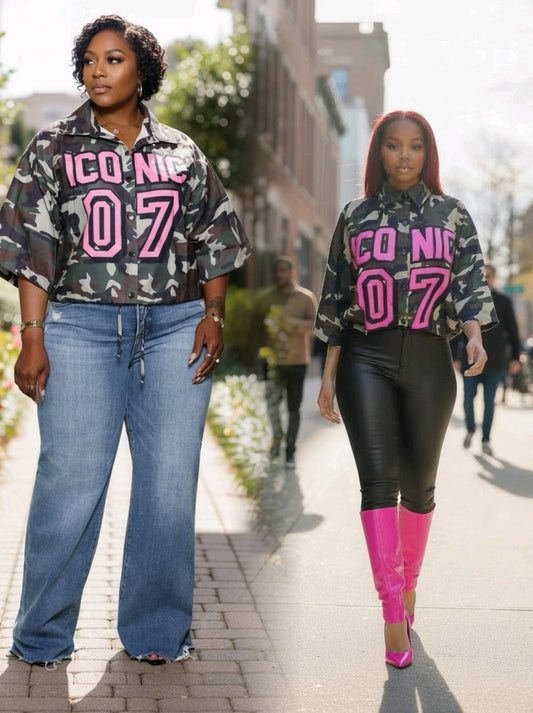 Pink Iconic Girl Camo Top