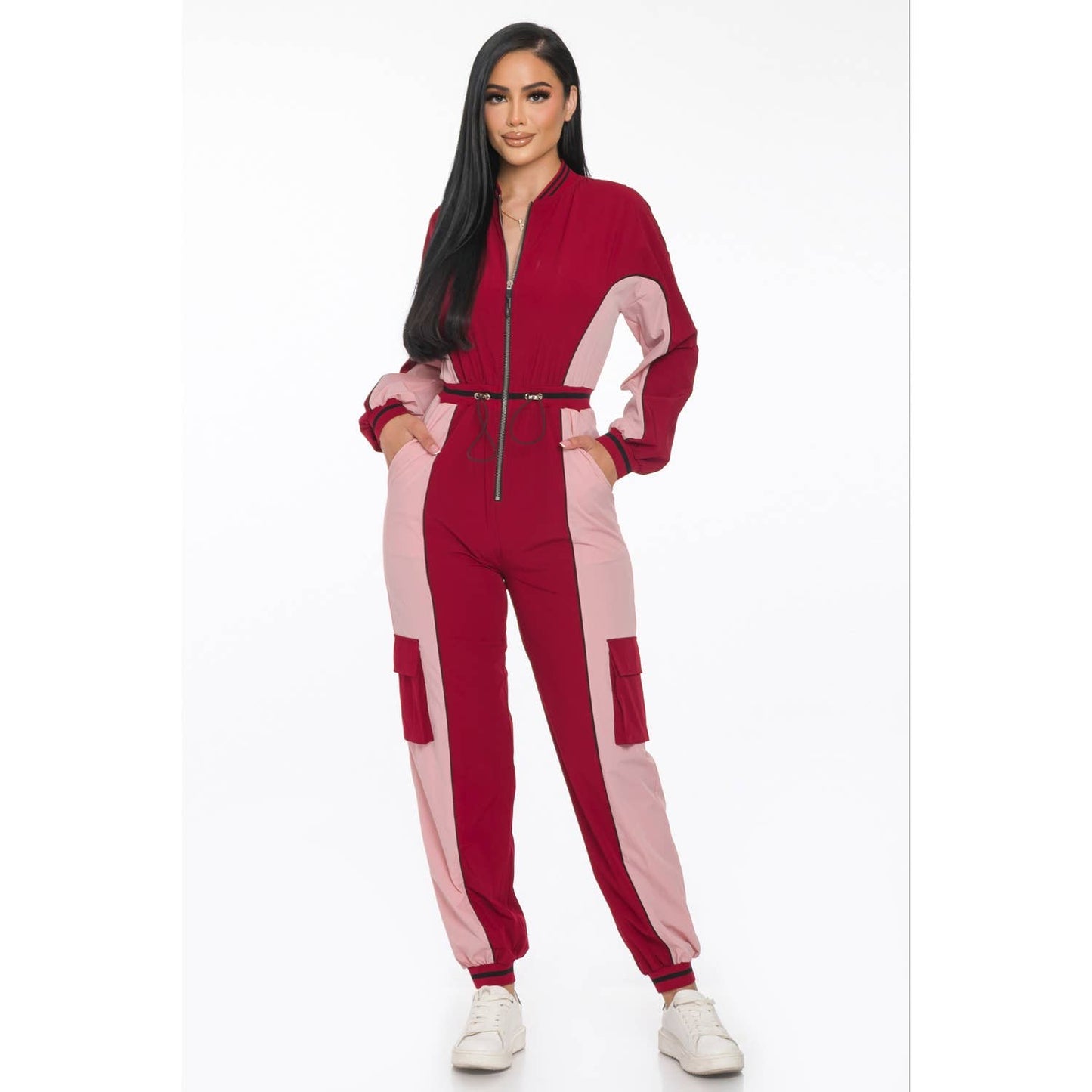 TOGGLE DRAWSTRING JUMPSUIT