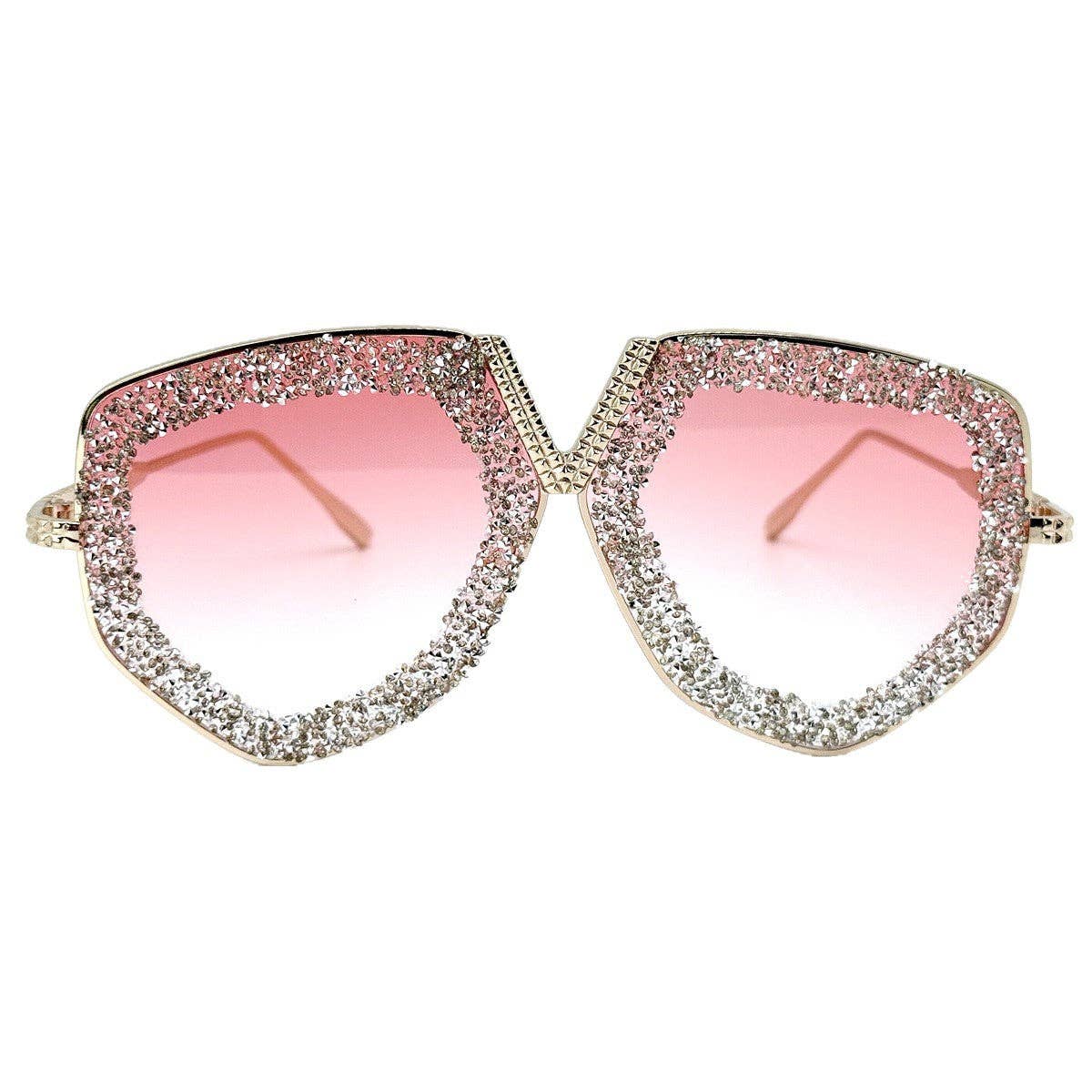 Retro Style Metal Frame Rhinestone Sunglasses for Women