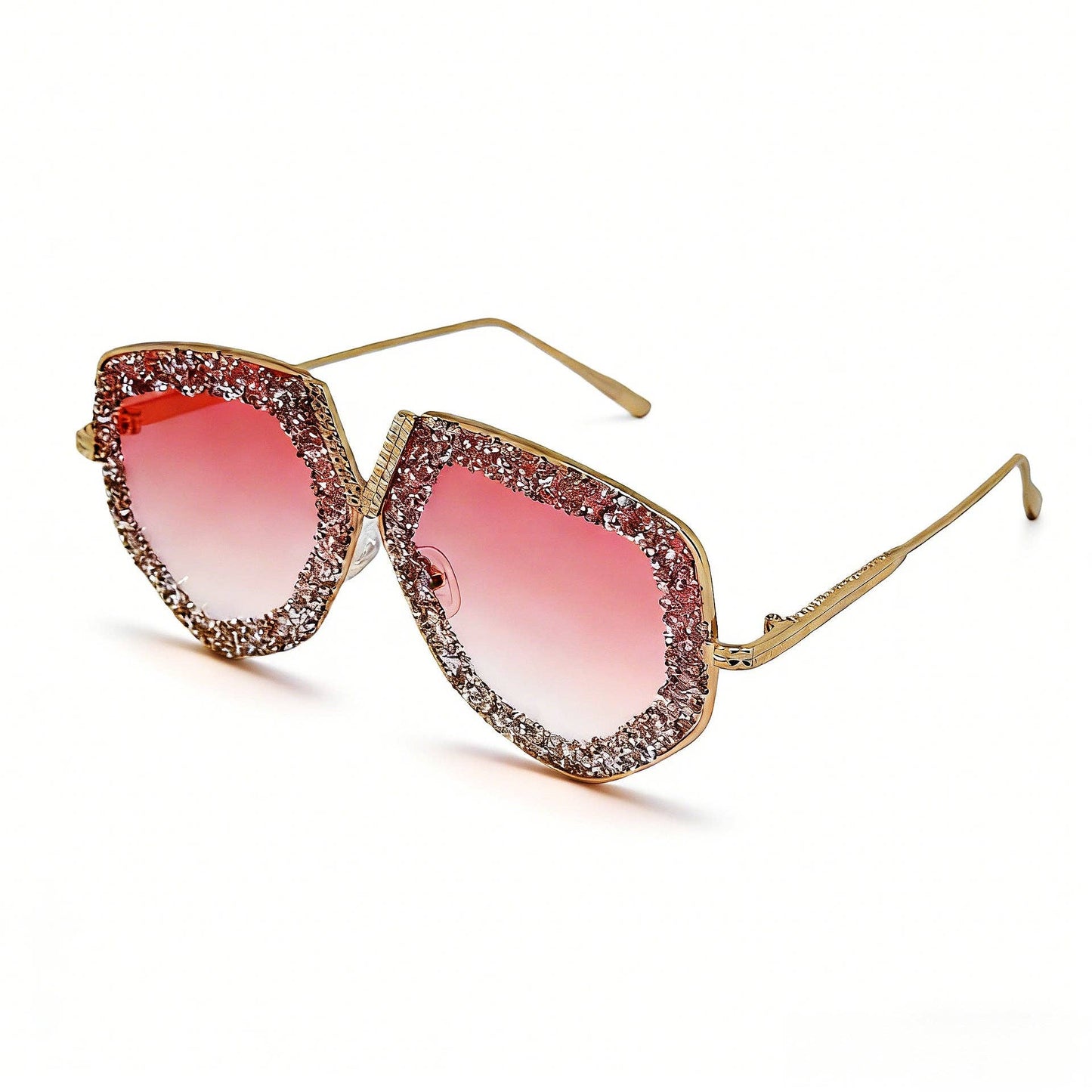 Retro Style Metal Frame Rhinestone Sunglasses for Women