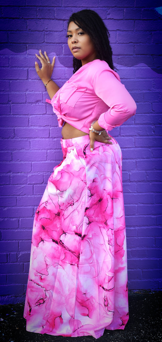 Sweet Rose Petal Silk Blouse