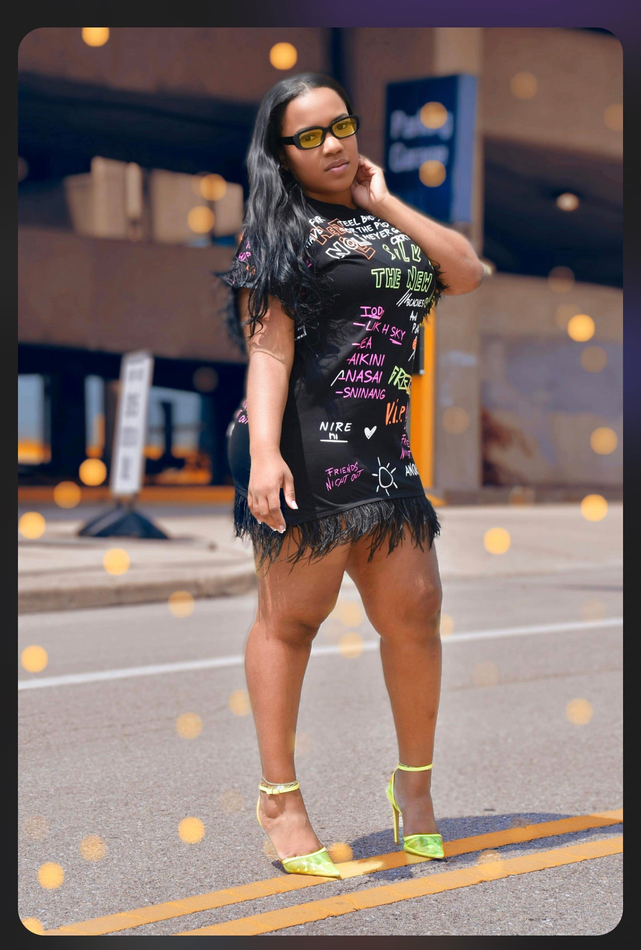 Neon Lights Fringe Dress