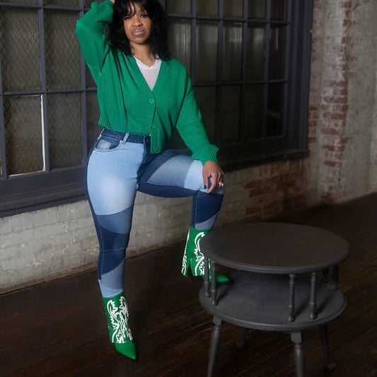 Green Los Angeles Fly Girl Sweater