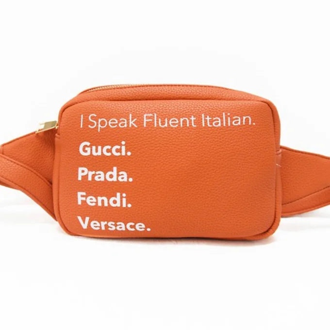 I Speak Fashion Italian Fanny Pack | Orange
