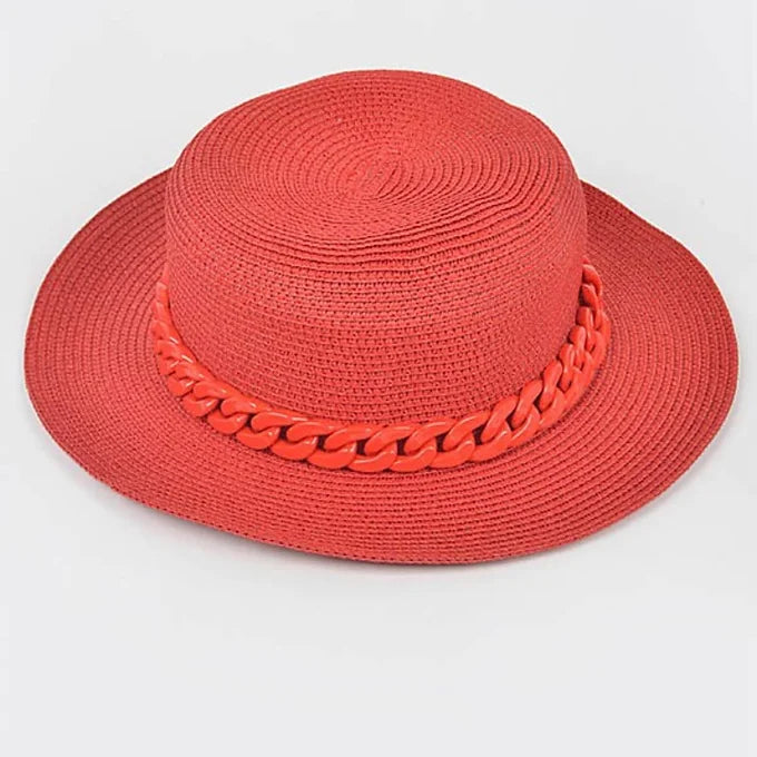Johnnie Mae Straw Hat | Red