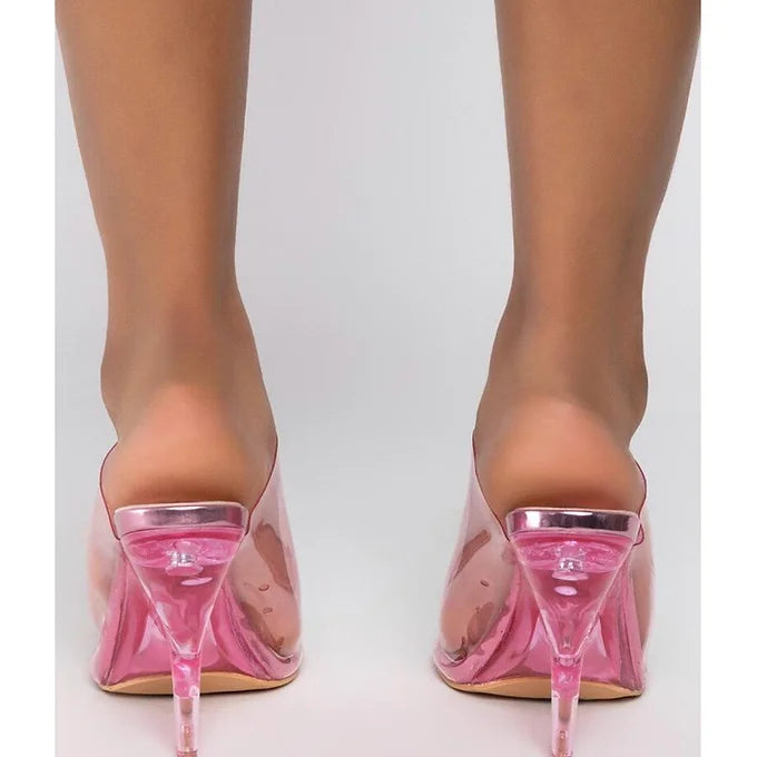 Transparent Stiletto Sandal | Pink