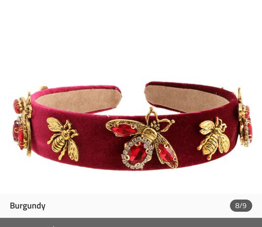 Burgundy Butterfly Headband