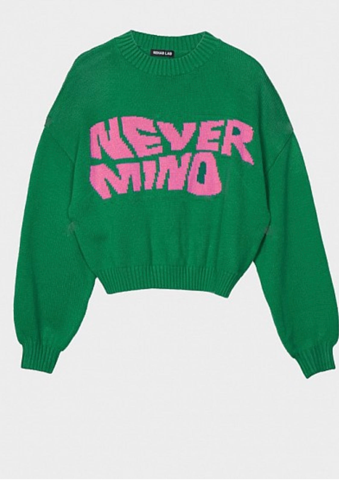 Never Mind Green and Pink Sweater