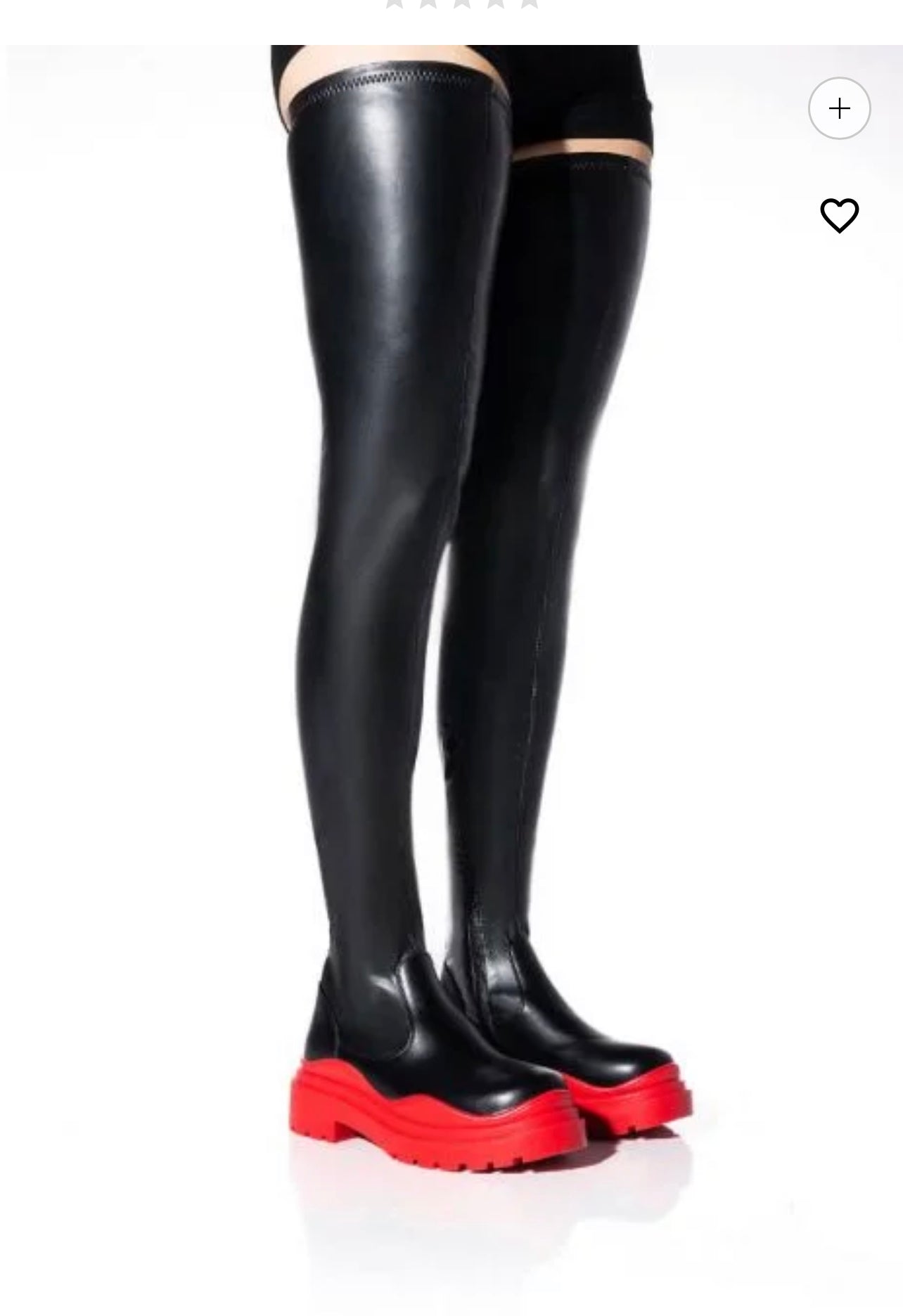 You Got To Love It Thigh High Stretch Platform Black And Red Boot