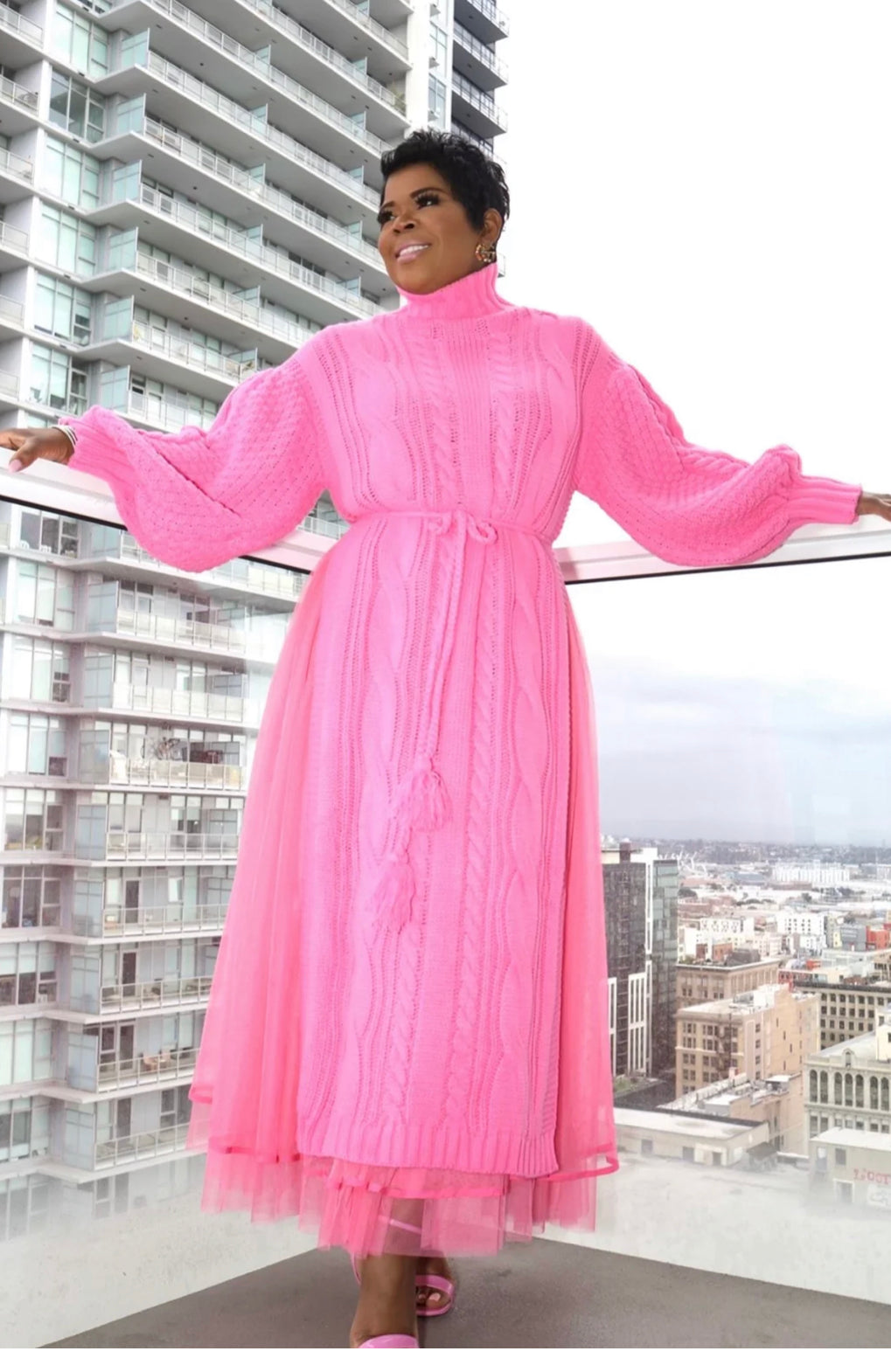 Live Like An Angel Pink  Sweater Dress Set
