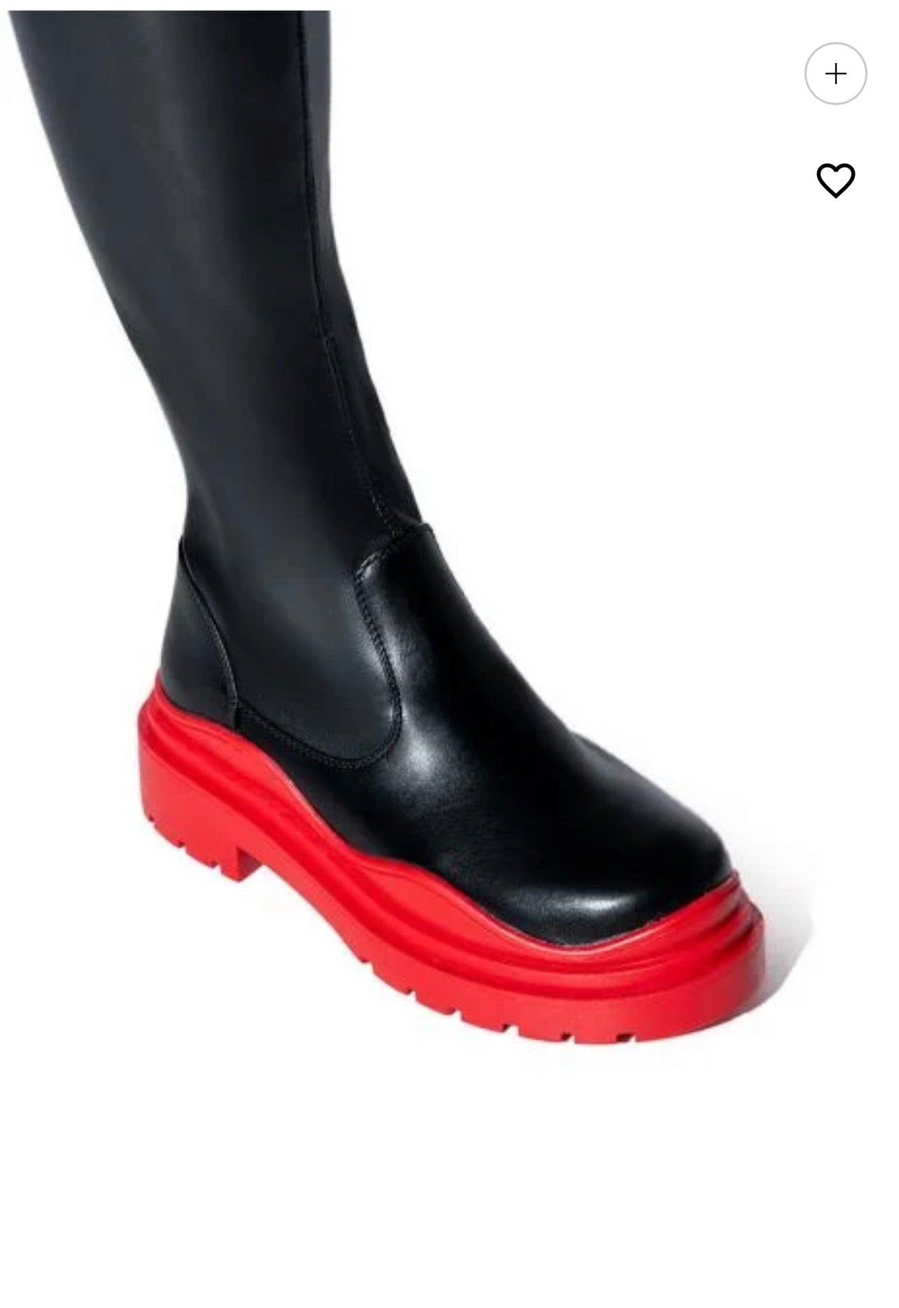 You Got To Love It Thigh High Stretch Platform Black And Red Boot