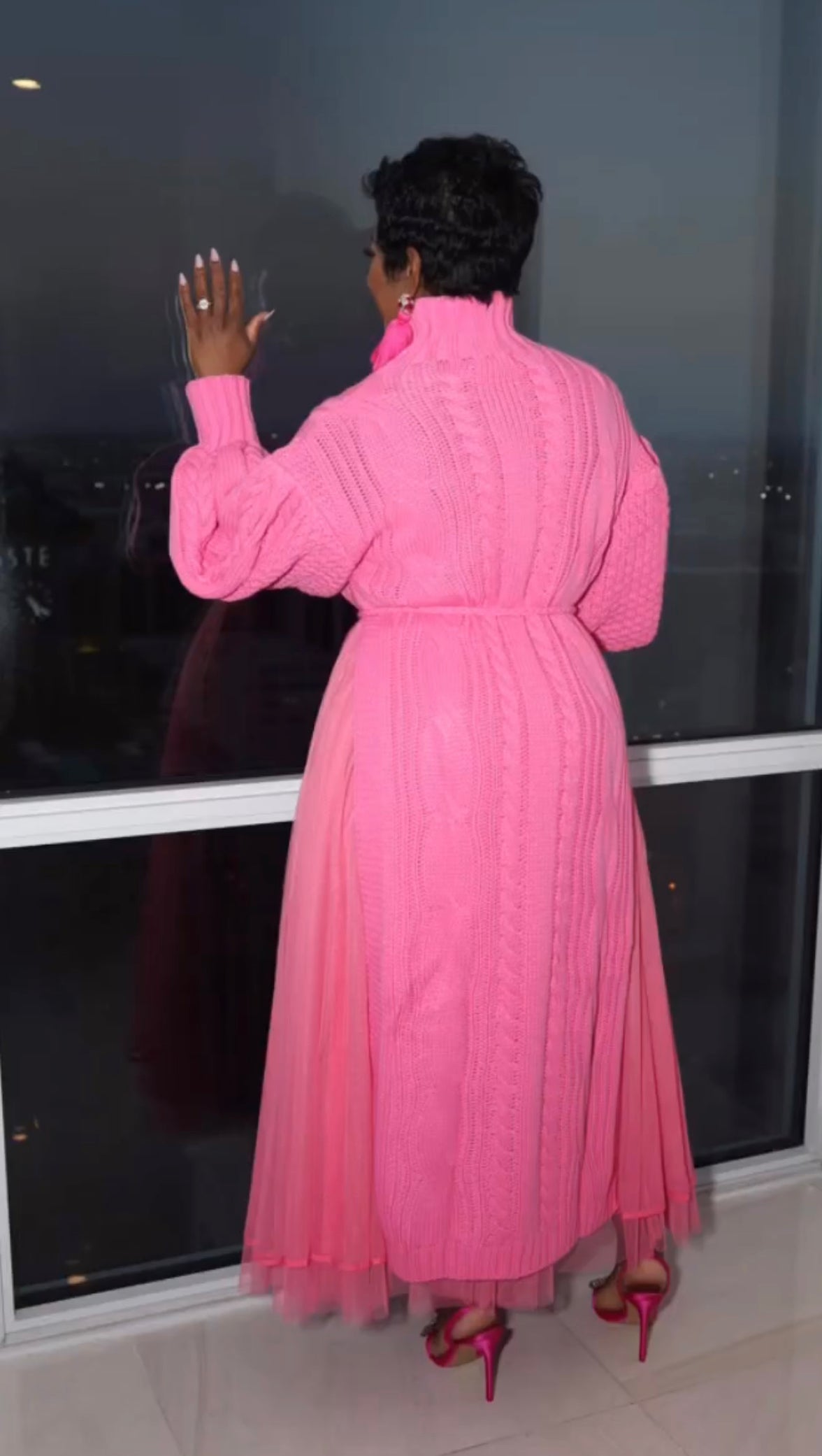 Live Like An Angel Pink  Sweater Dress Set